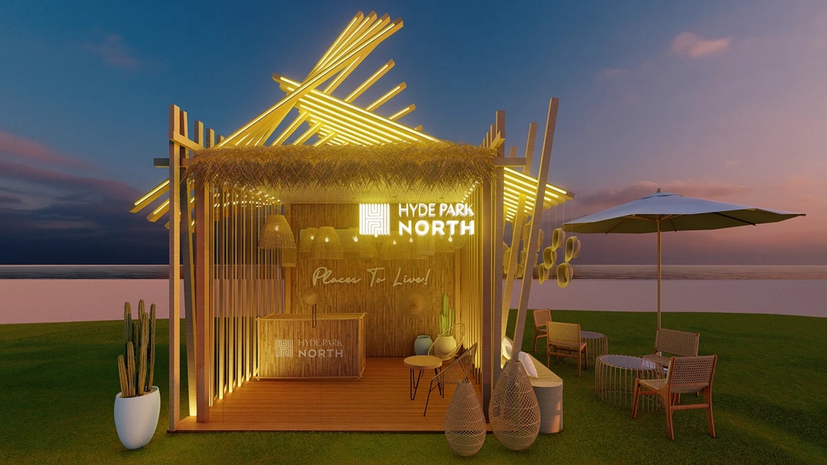 海边草屋美陈  超有氛围的户外露营网红打卡地展陈设计-18