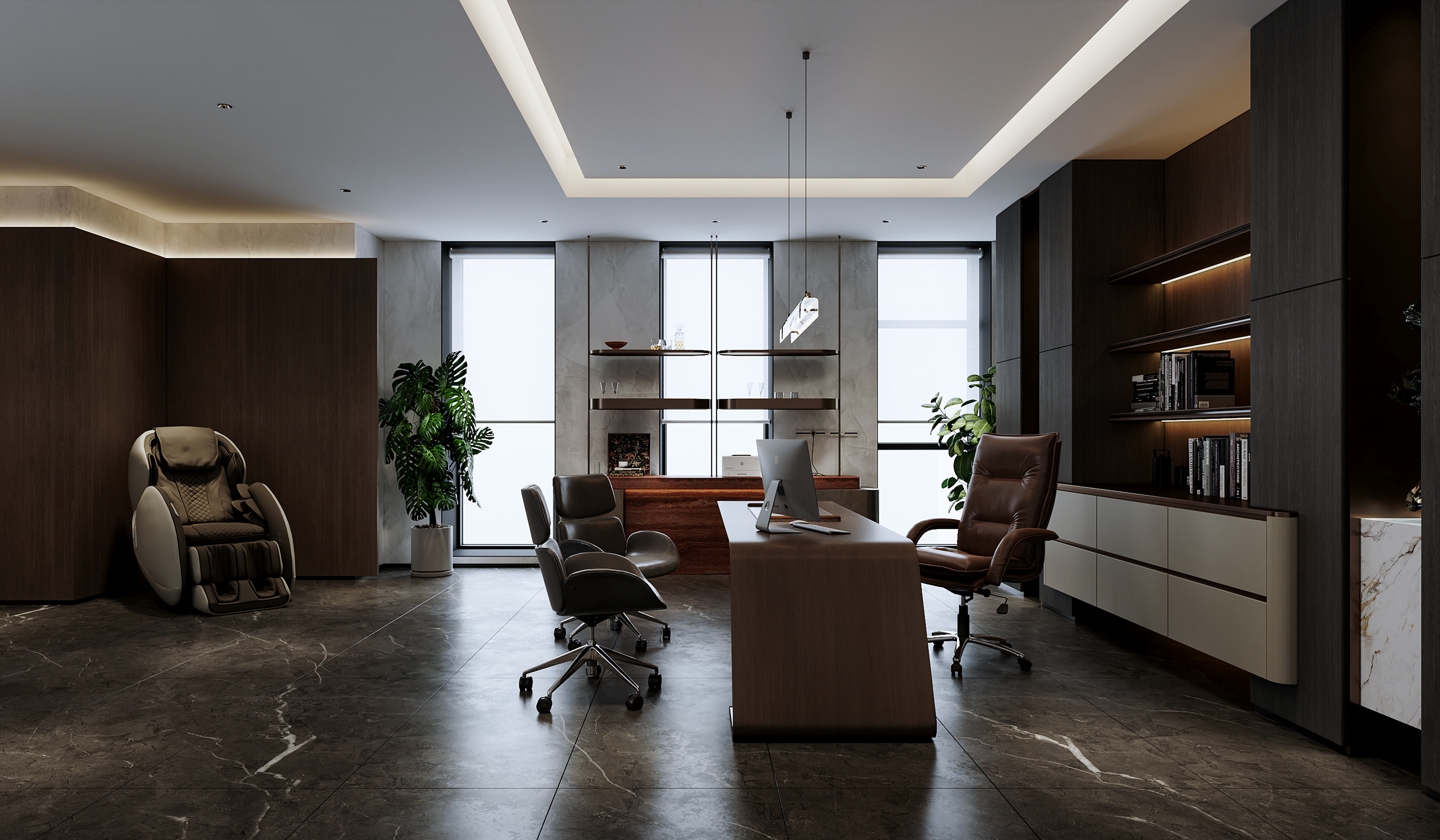 沈阳 城开中心300㎡意式风格办公室效果表现-13