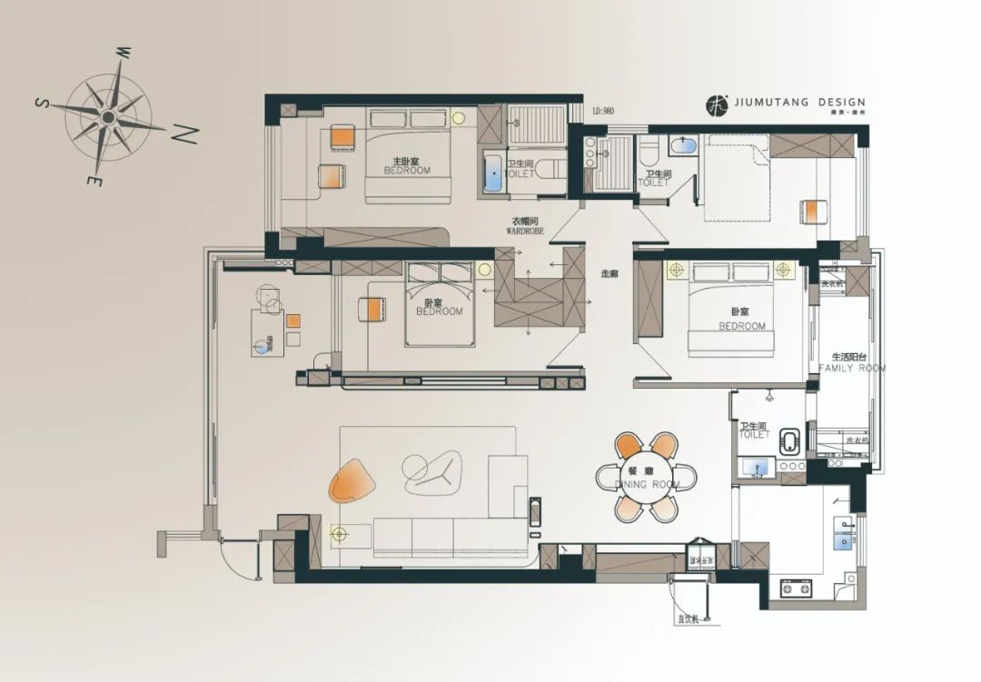 金碧尚都 177㎡现代轻奢风住宅设计丨九木堂设计-5