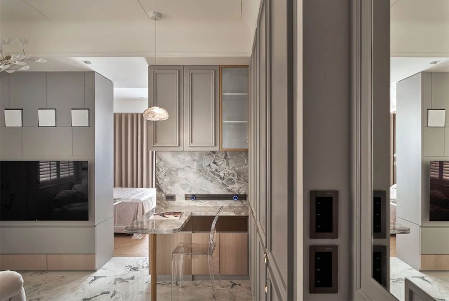 现代法式风格独居女孩的家-15