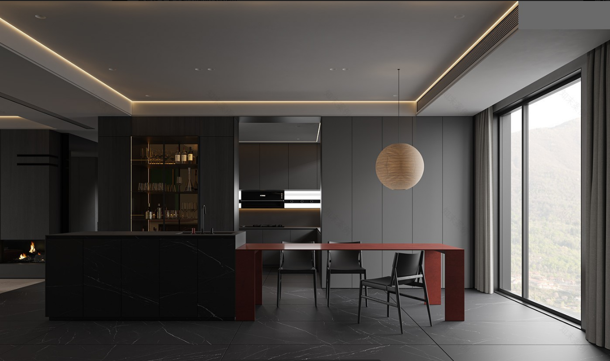 116㎡黑色极简风-8