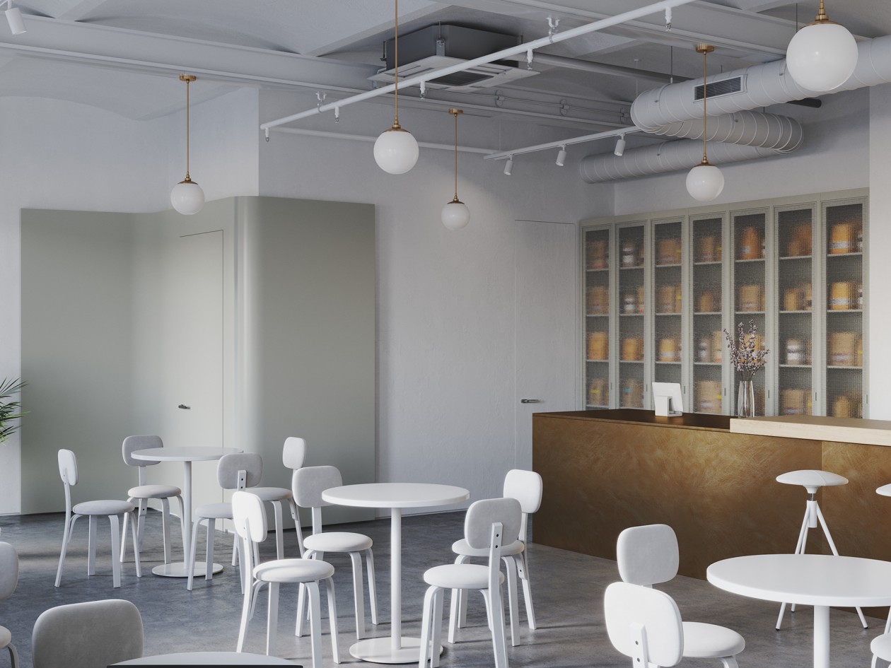 85㎡咖啡店设计 既清新又柔和-14