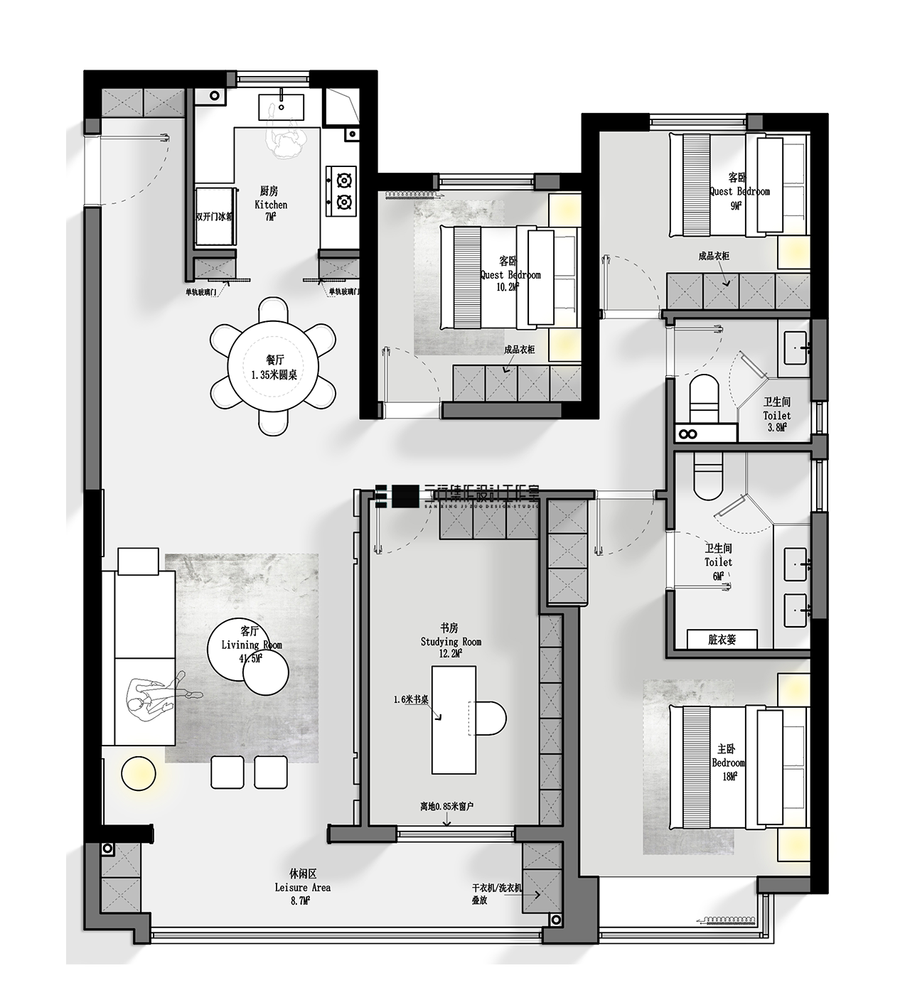 中骏世界城 135㎡精装改造丨三行集作设计工作室-21