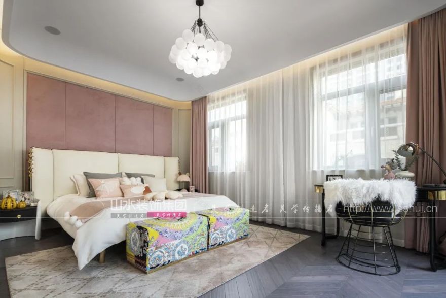 现代轻奢别墅设计丨山水装饰集团-76