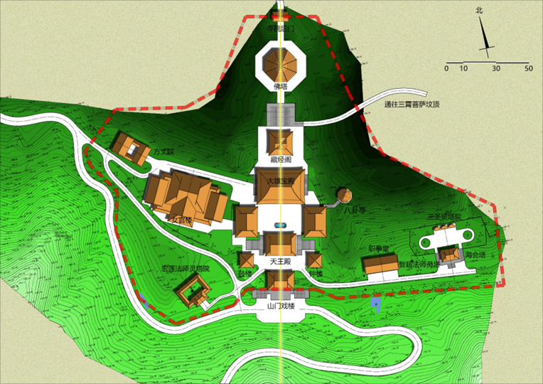 中观山凤泉寺总体规划丨中国南阳丨陕西古建园林设计研究院-14