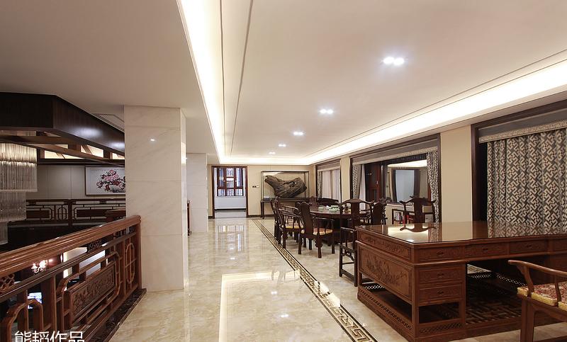 苏州园林别墅 | 实木吊灯栅格天花，打造气势磅礴之美-2