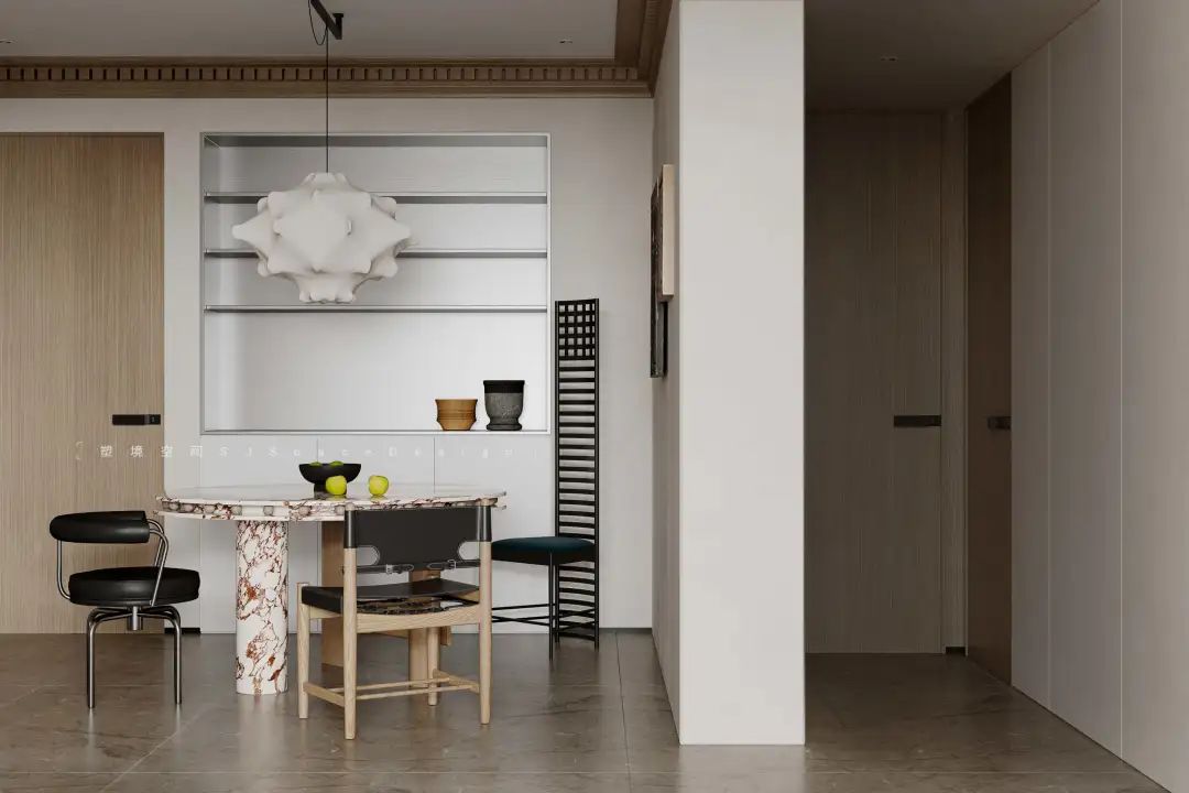 宝格丽大理石与原木的简约诗意空间丨塑境空间设计工程有限公司-33