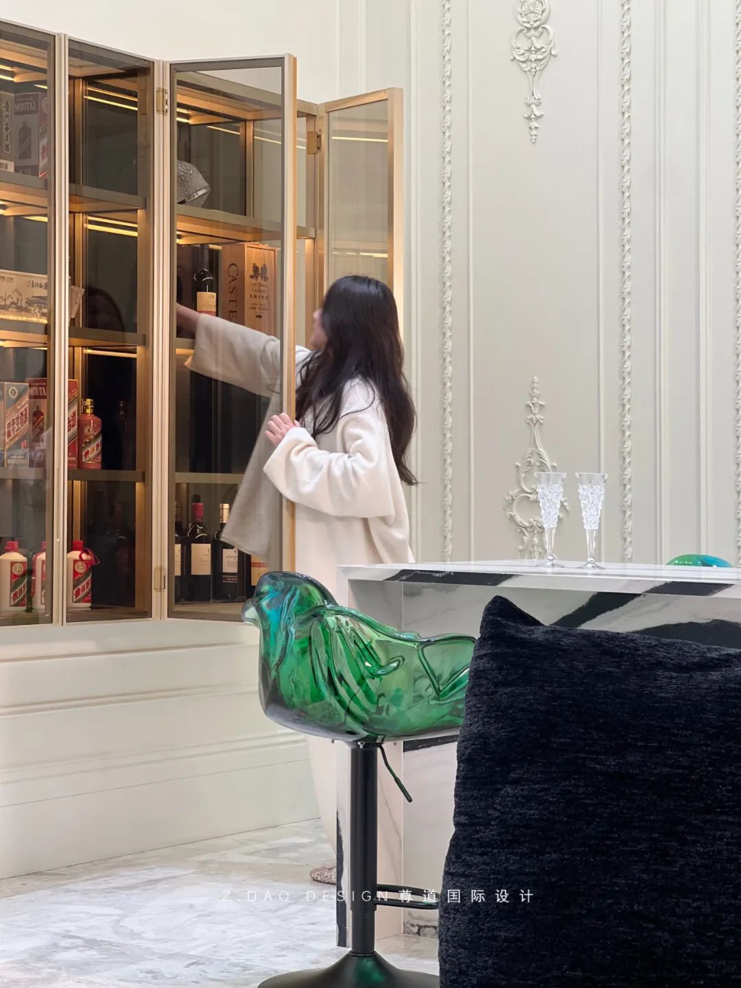 合肥『国贸天成』360㎡奶油法式风叠墅丨尊道国际设计-73