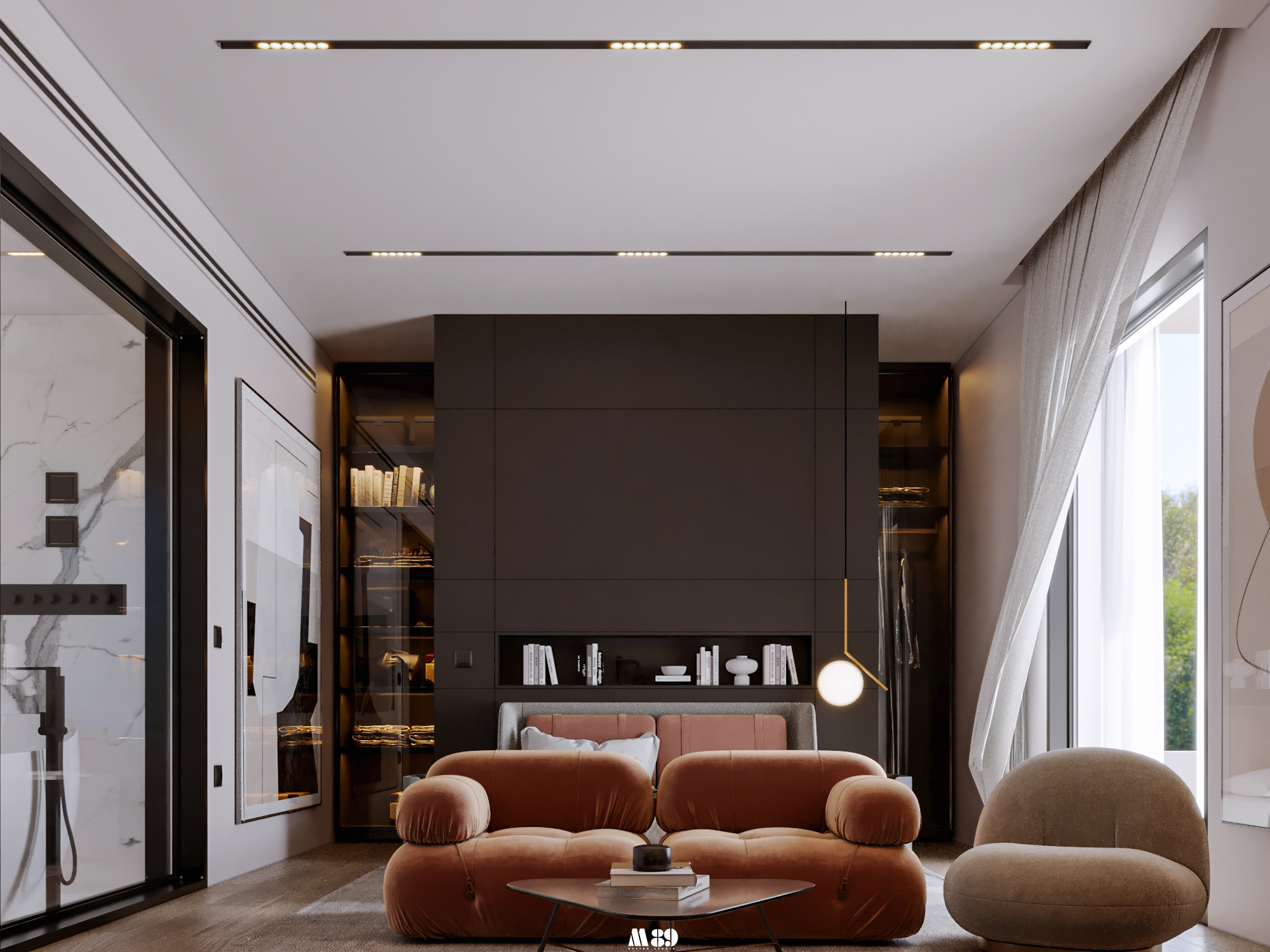 现代主卧室设计丨埃及开罗丨Moamen Amin-9