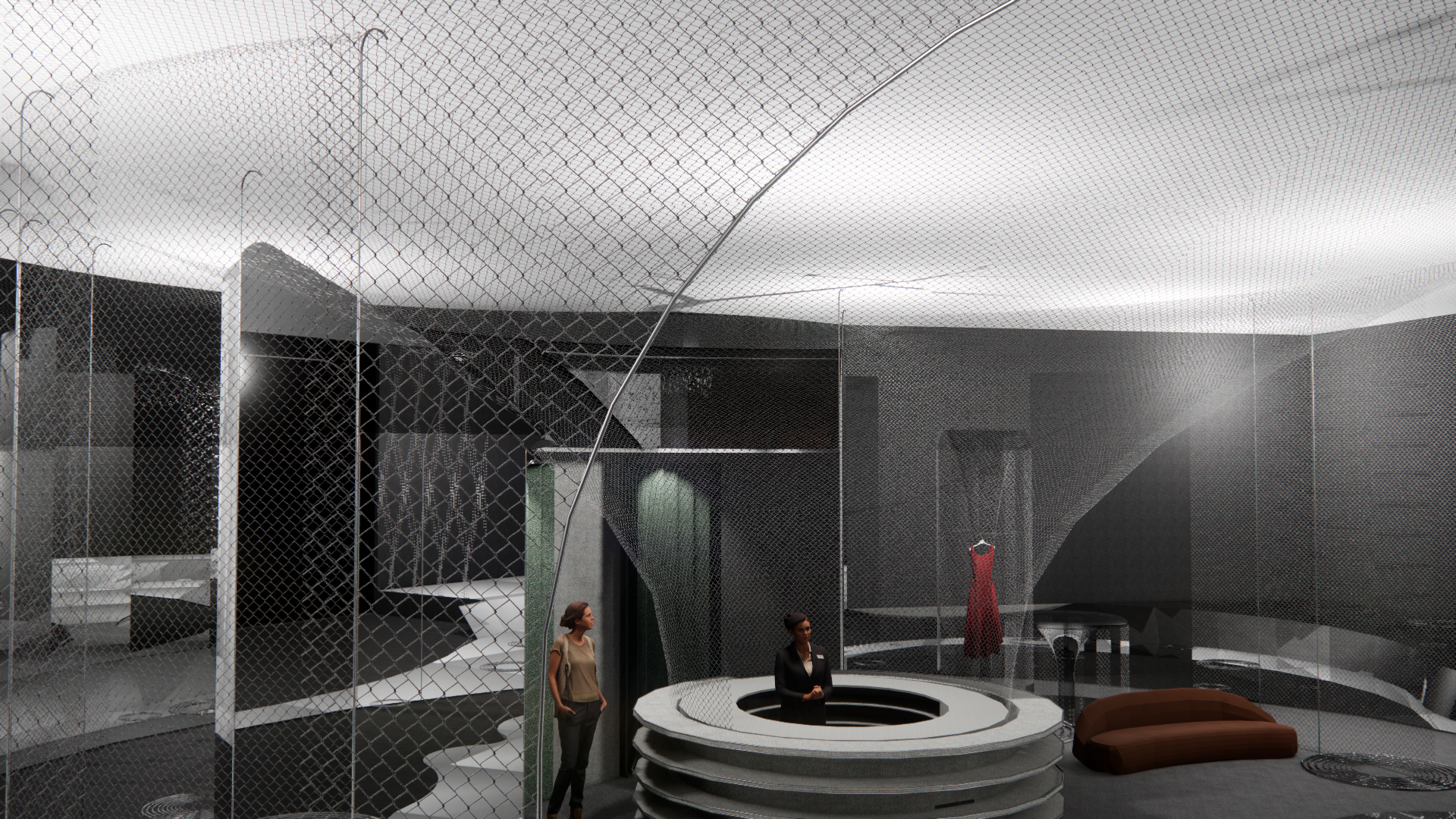 服装店室内装饰  水滴飞溅与洞穴概念设计-8