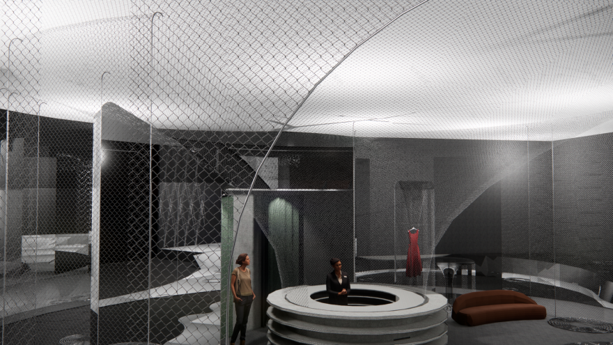 服装店室内装饰 水滴飞溅与洞穴概念设计-8