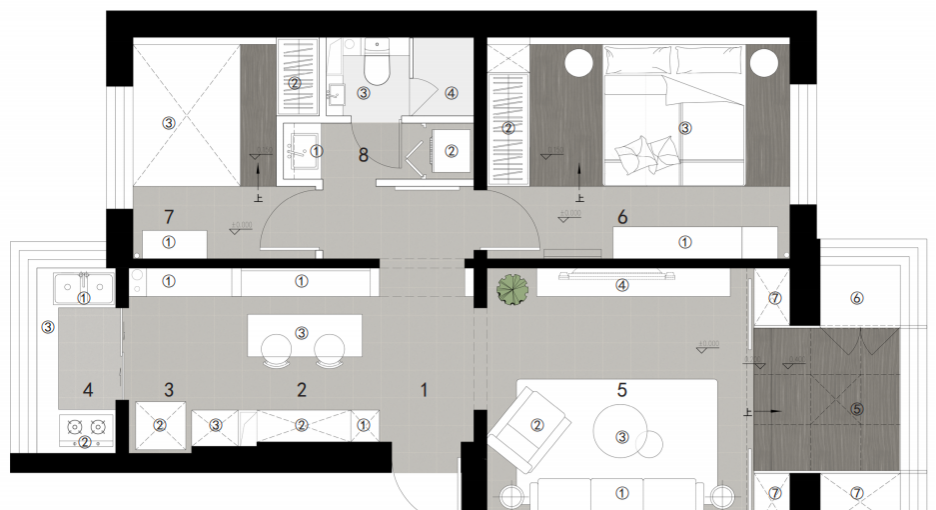 工业风极简温馨小家设计-14