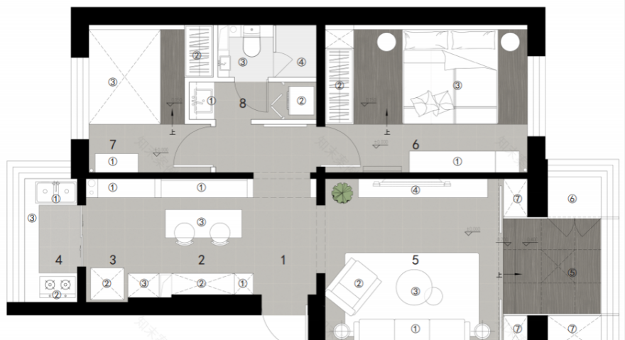 工业风极简温馨小家设计-14