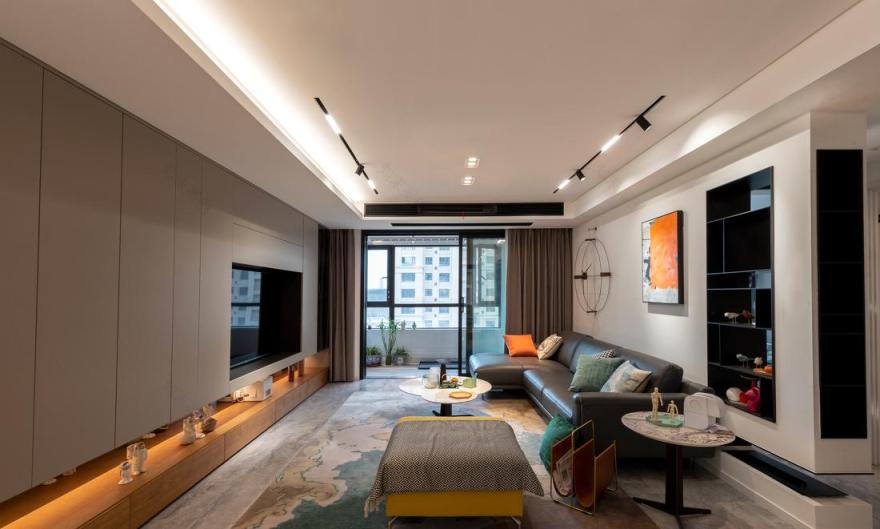 现代简约大平层,亲子共享空间设计-5