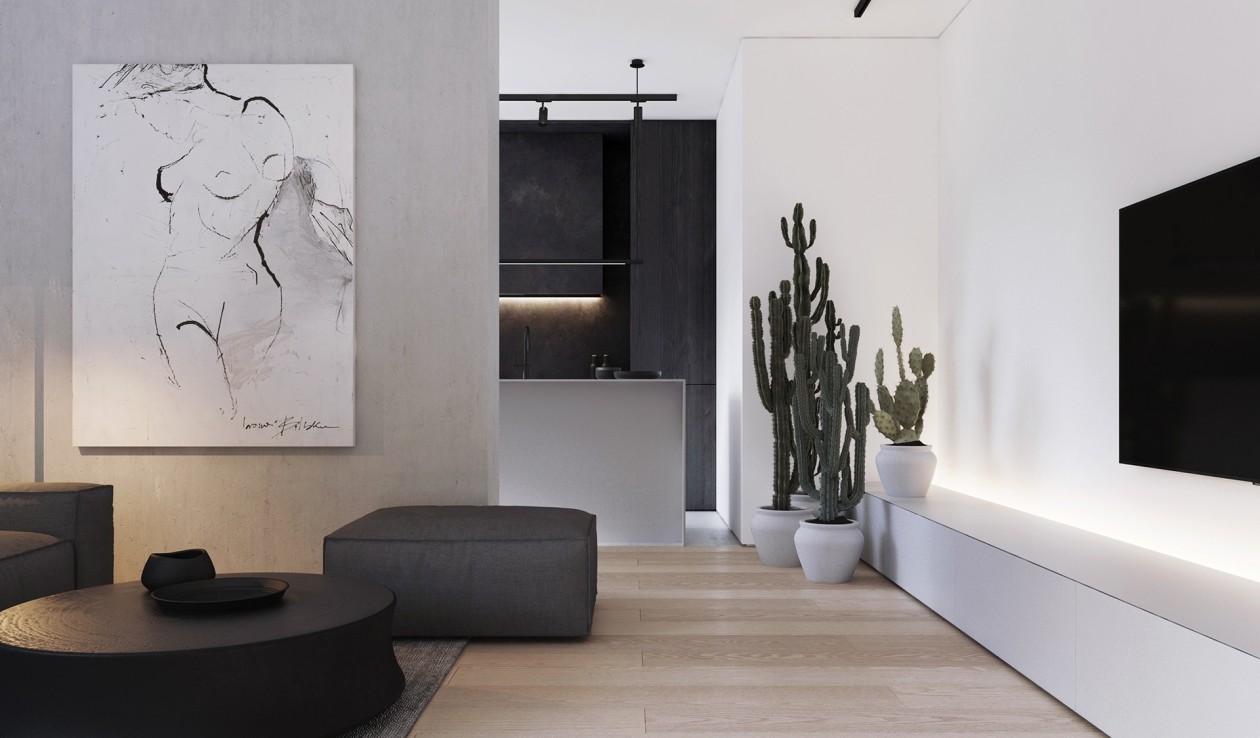 极简白+高级黑 现代极简风空间设计-6