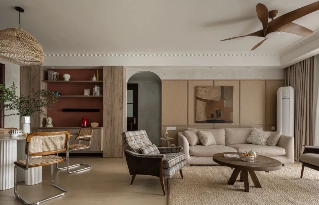 木质线条艺术漆打造度假风精装房丨中国武汉丨武汉梓维空间设计-21