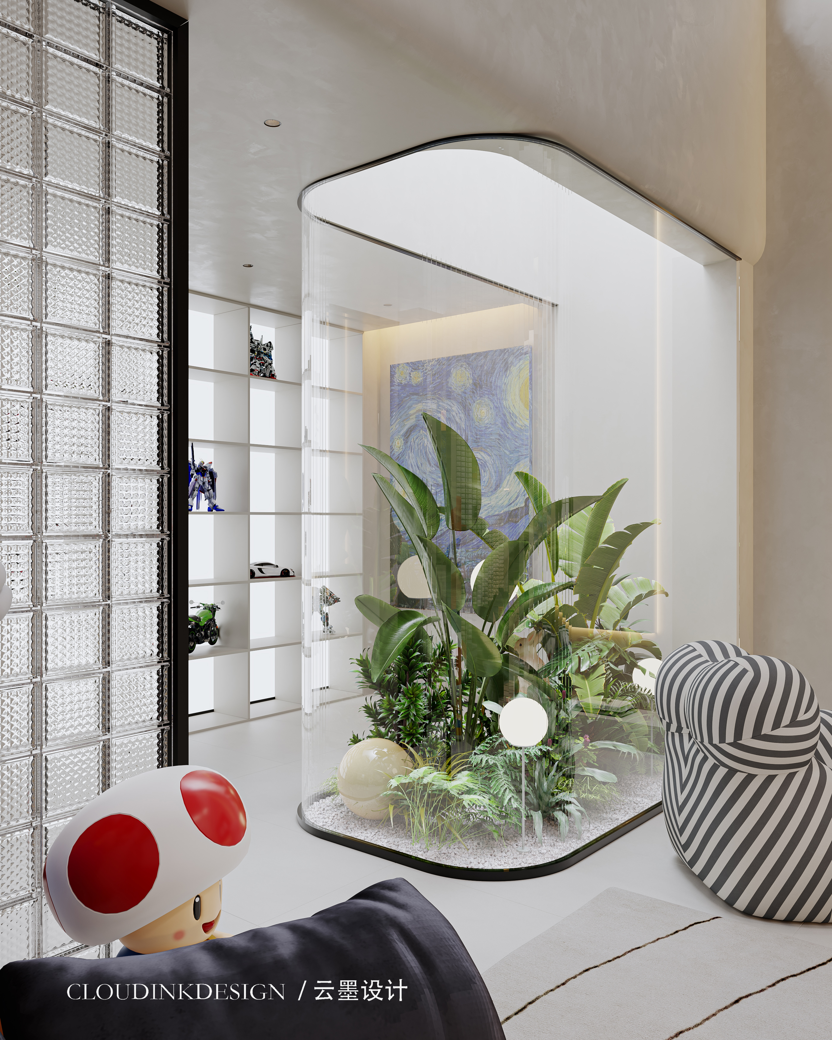 现代 奶油 两河院子 -1