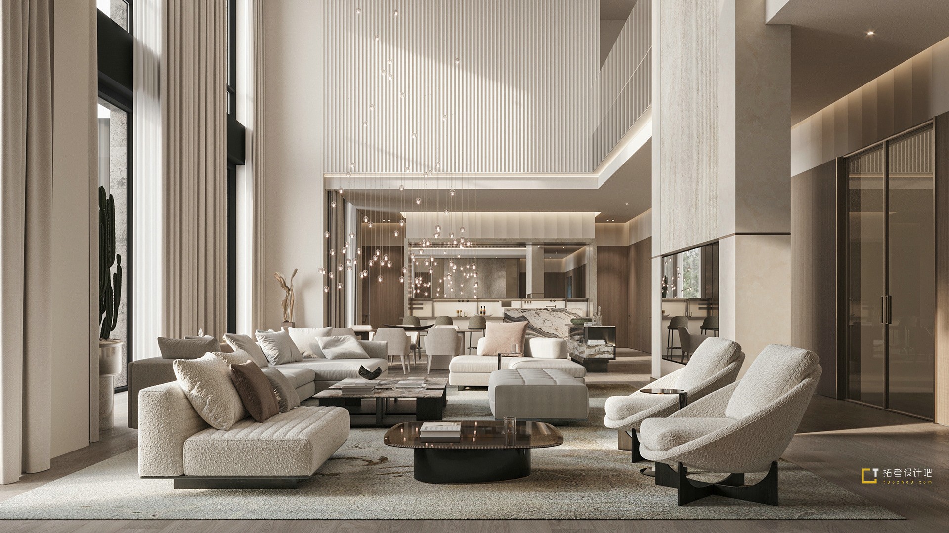 1000平 现代挑空别墅设计！-3