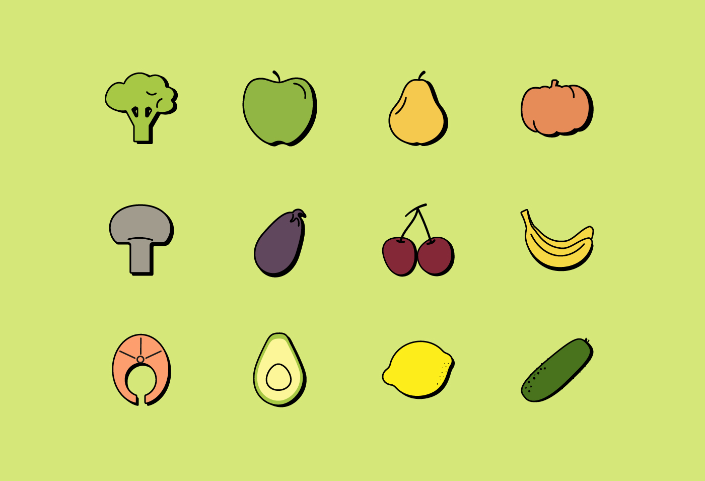 12 food line icons-2