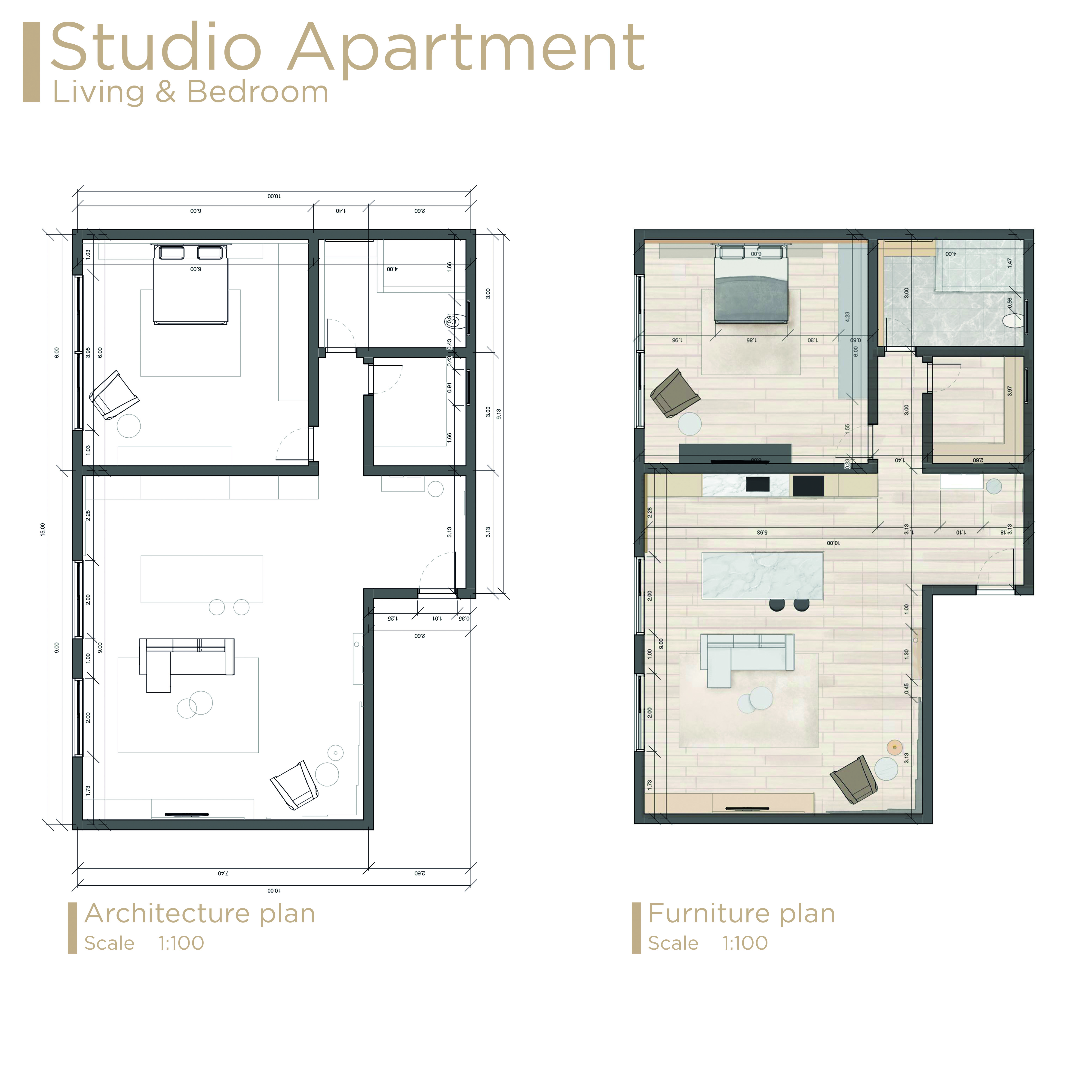 STUDIO APARTMENT- INTERIOR DESIGN-1