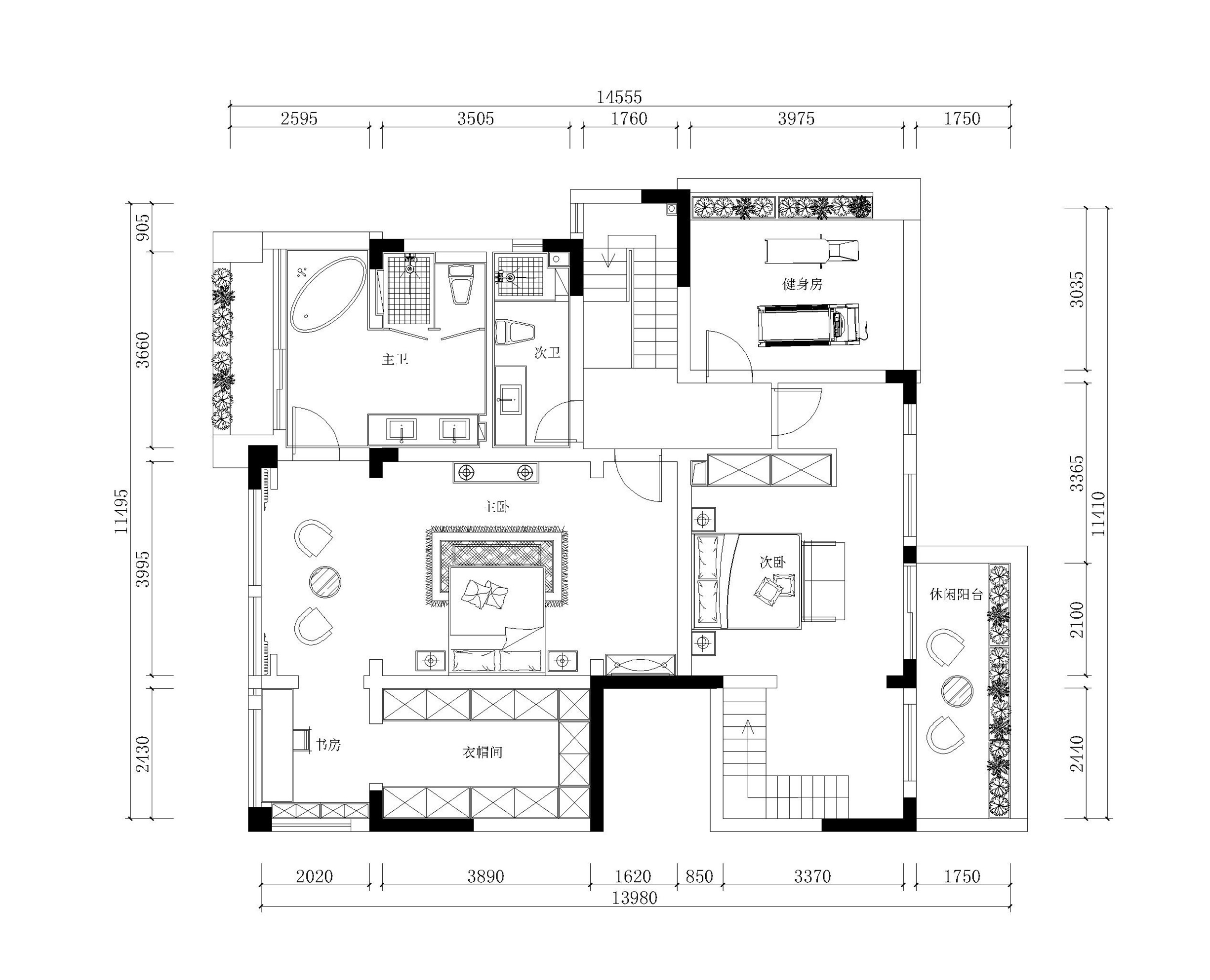 成都观城 220 平简约美式装修，家庭温馨空间设计-16