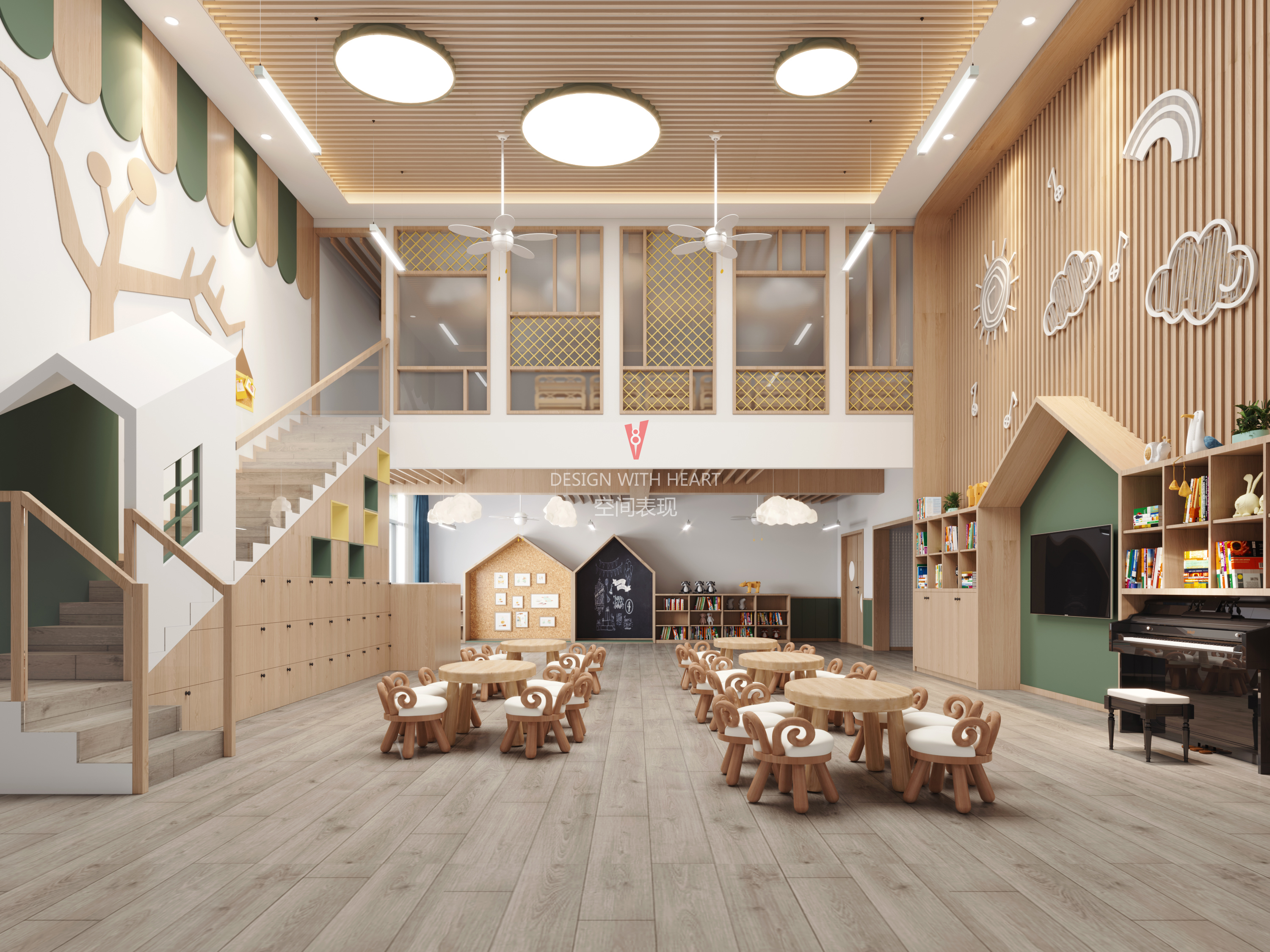 工装幼儿园丨V8 空间表现-3