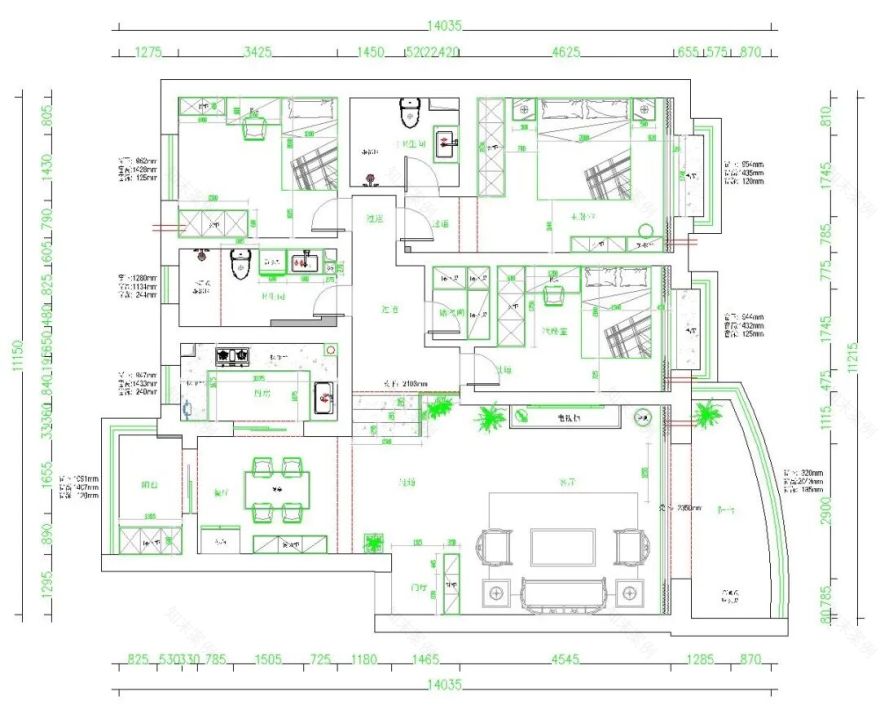 冶金小区|140㎡三居室新中式案例-54