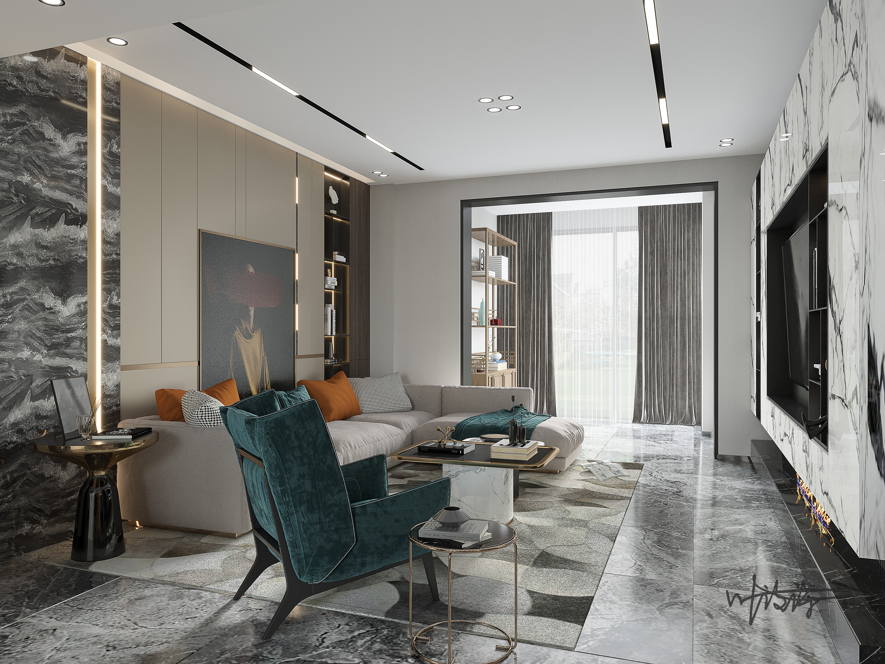 现代风|素雅家宅，生活空间的一体两面                     -2