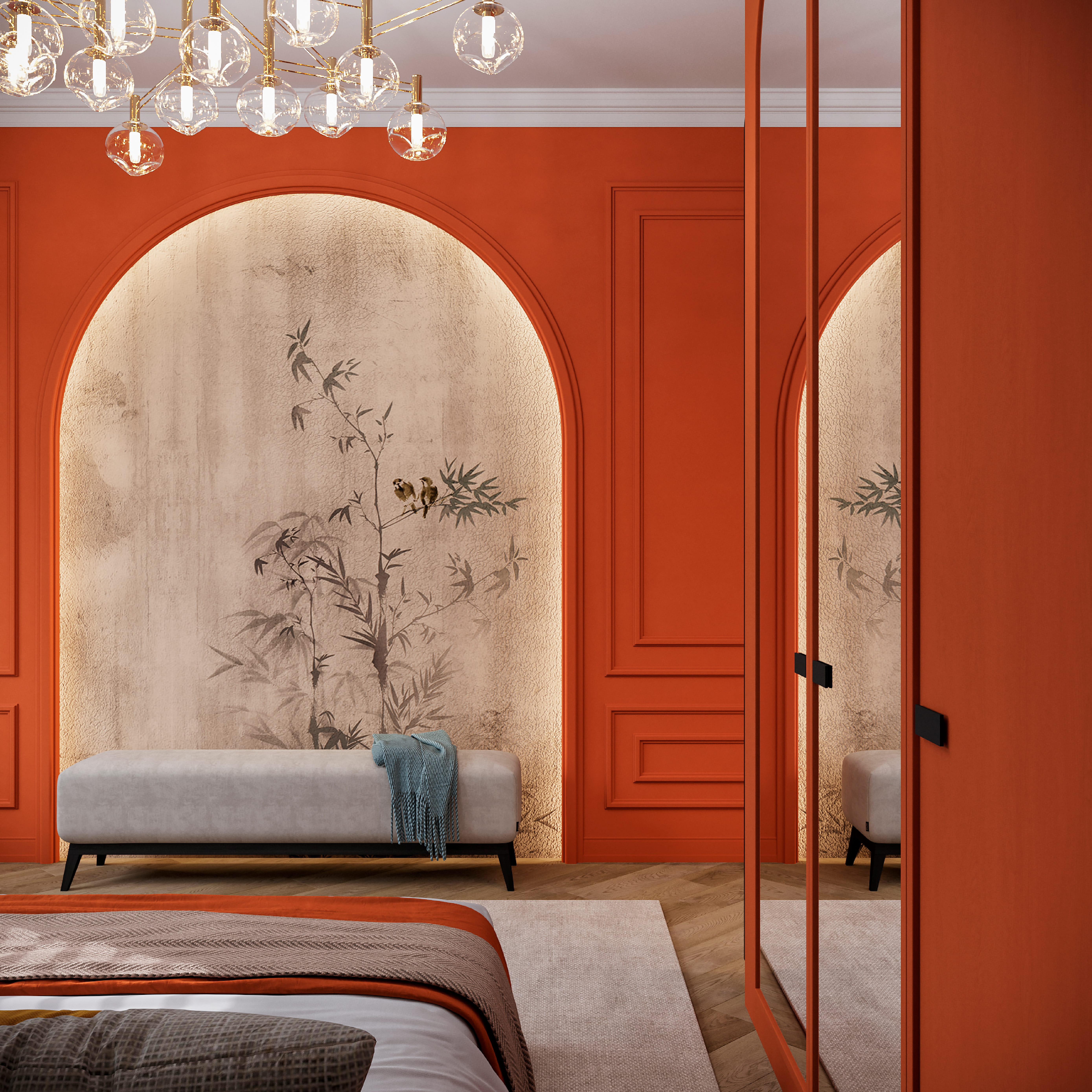 轻奢新中式卧室-7