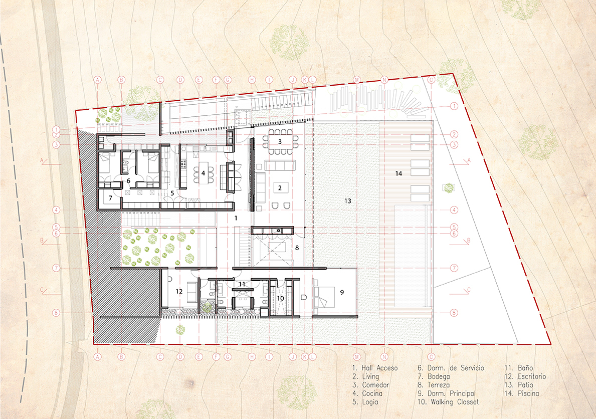 智利 PF House 丘陵景观中的宜居设计-38