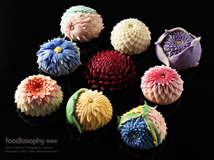 影实造型 × 有食间|一组绽放的和果子-1