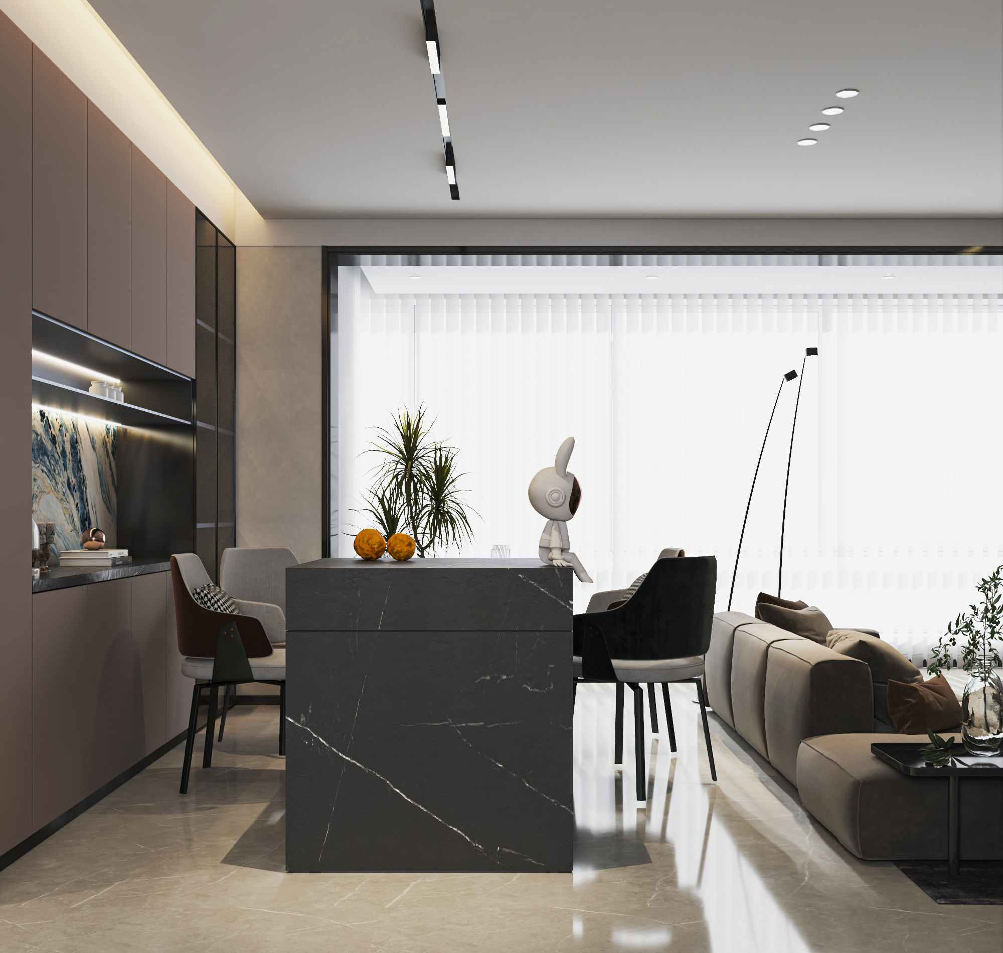 沈阳华发中东首府127㎡样板间现代轻奢设计-4