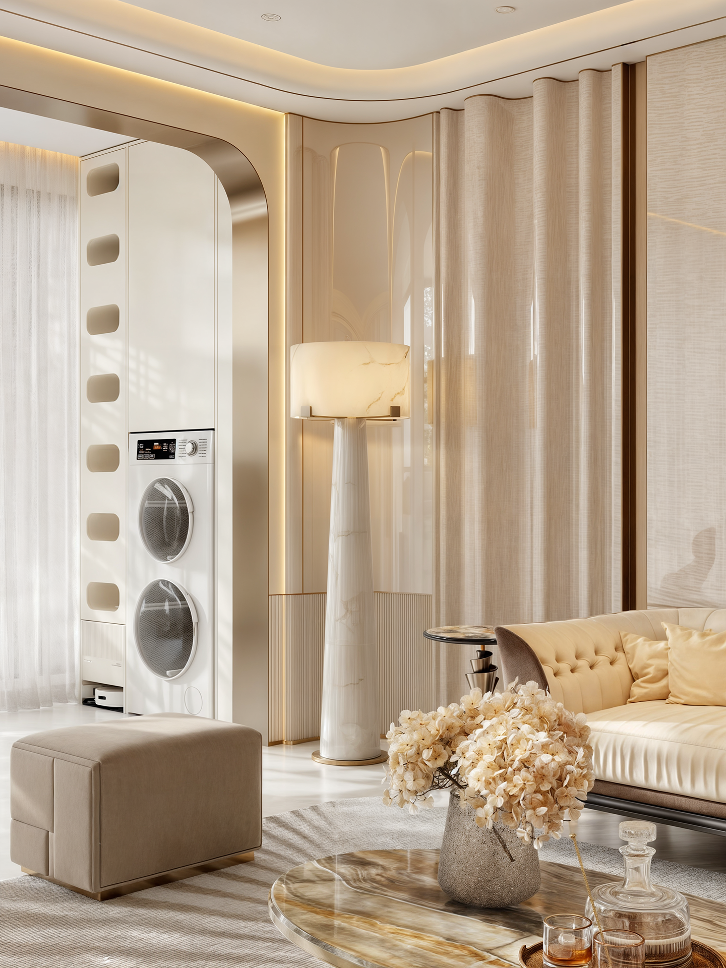 轻奢大平层 轻奢客厅-6