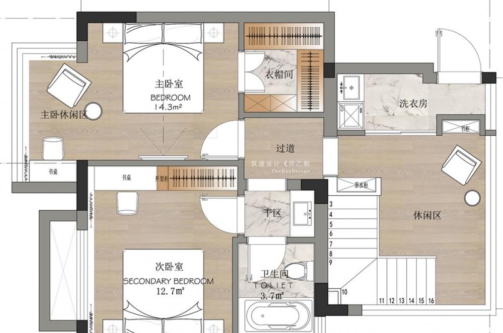 金洋奥澜现代美式家居 | 活力橘黄与纯净深蓝的完美结合-9