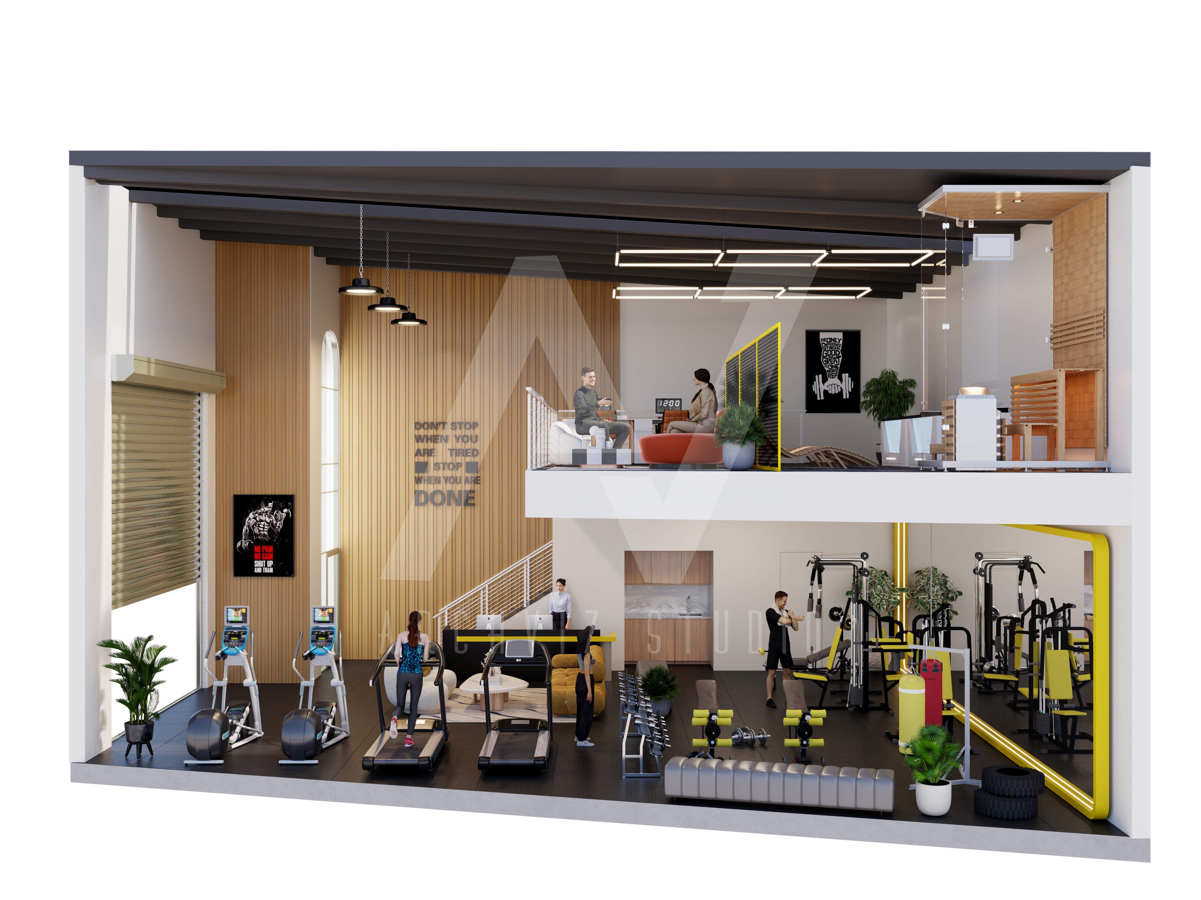 Industrial Complex | 3D Sectional Plans-32