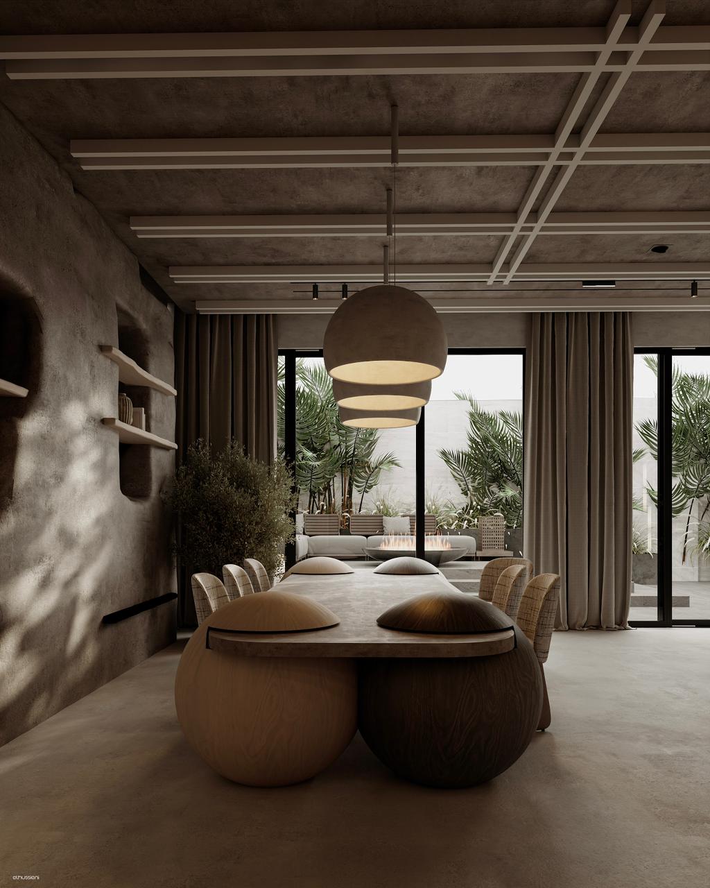 Modern Luxury Living & Dining Interior Design-7