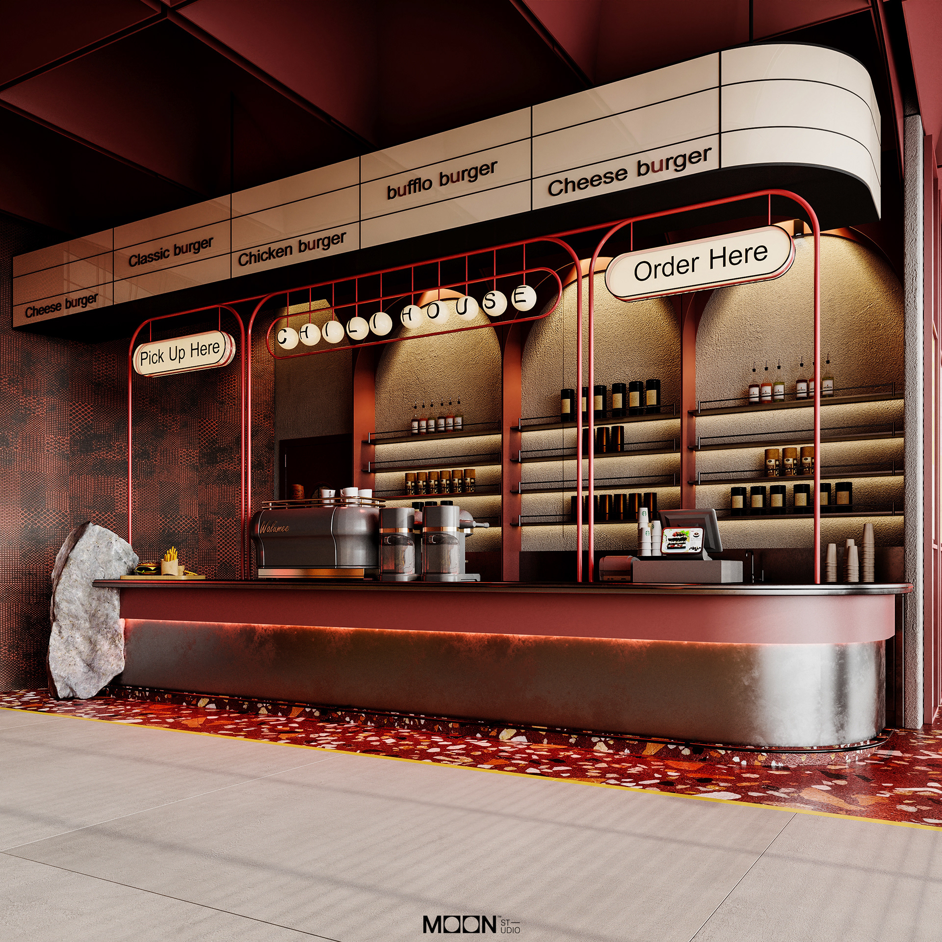 Chili House Burger餐厅设计丨Moon Studio-10