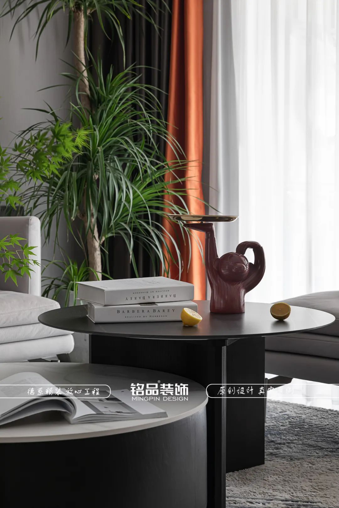 橙灰空间 · 160 方现代平层设计丨铭品装饰-20