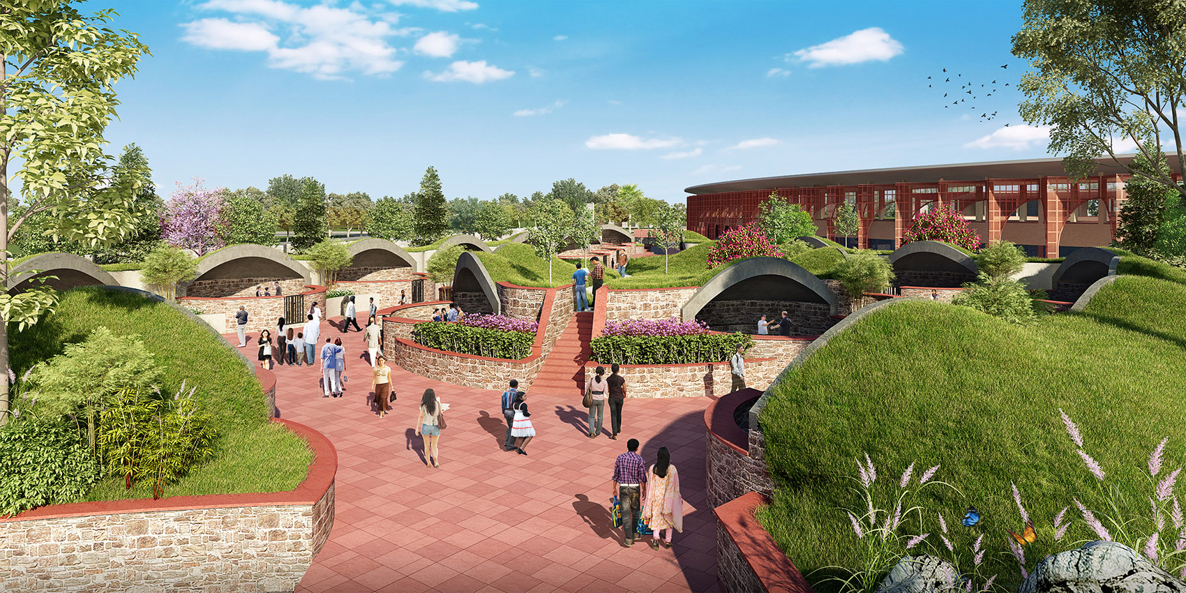 印度红拱螺旋城市市集-Avadh Shilpgram / Archohm Consults-50