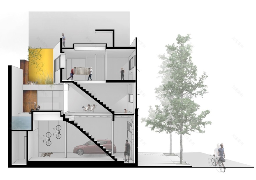 阿根廷“绿意盎然”的三层住宅设计-49