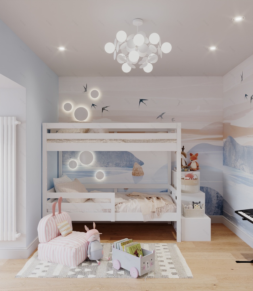 Детская в спокойной цветовой гамме-3