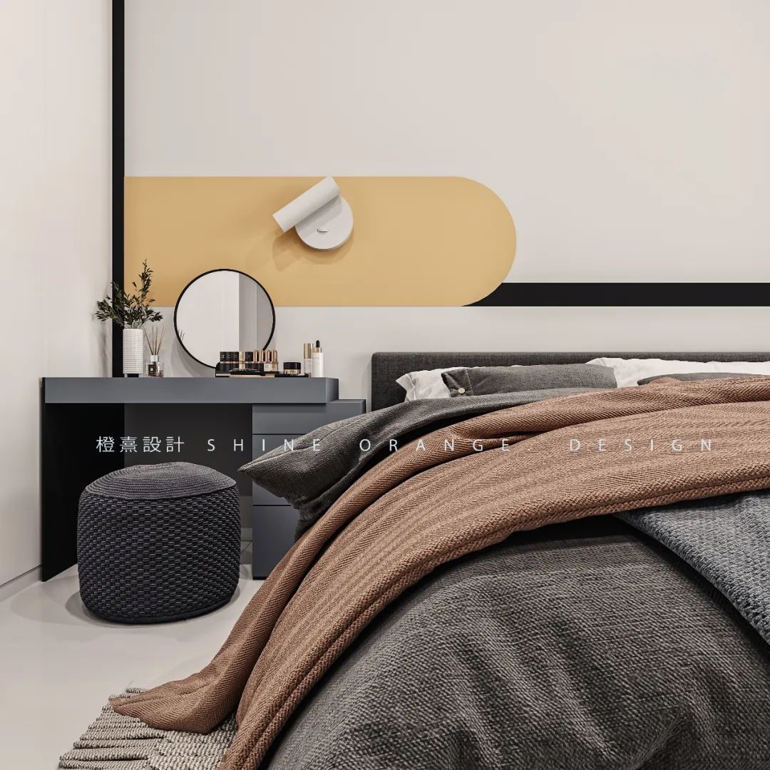 《橙熹设计》现代简约温馨小窝,明亮黄色打造舒适生活空间-39