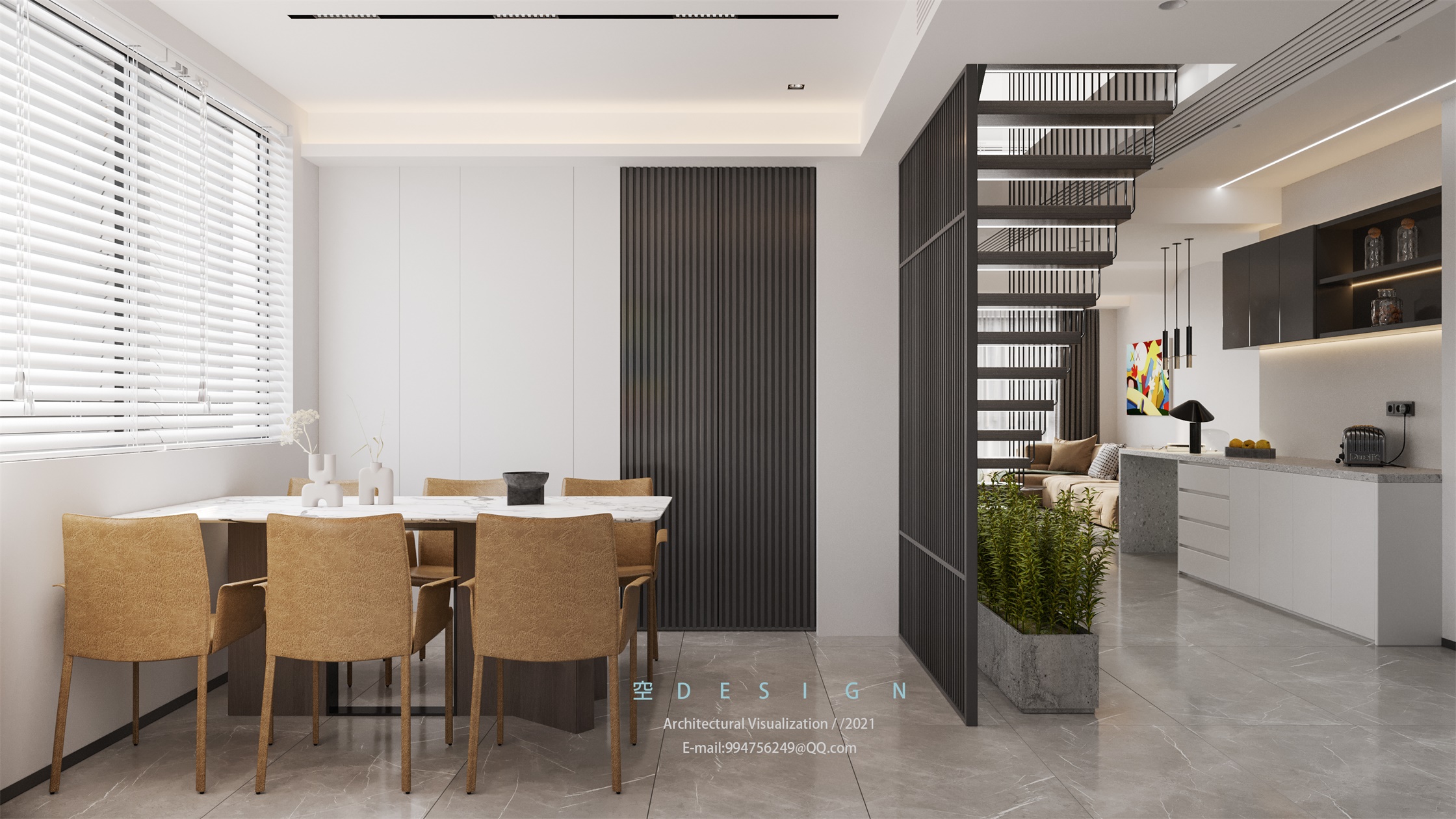 空效果图，现代极简风格                     -2