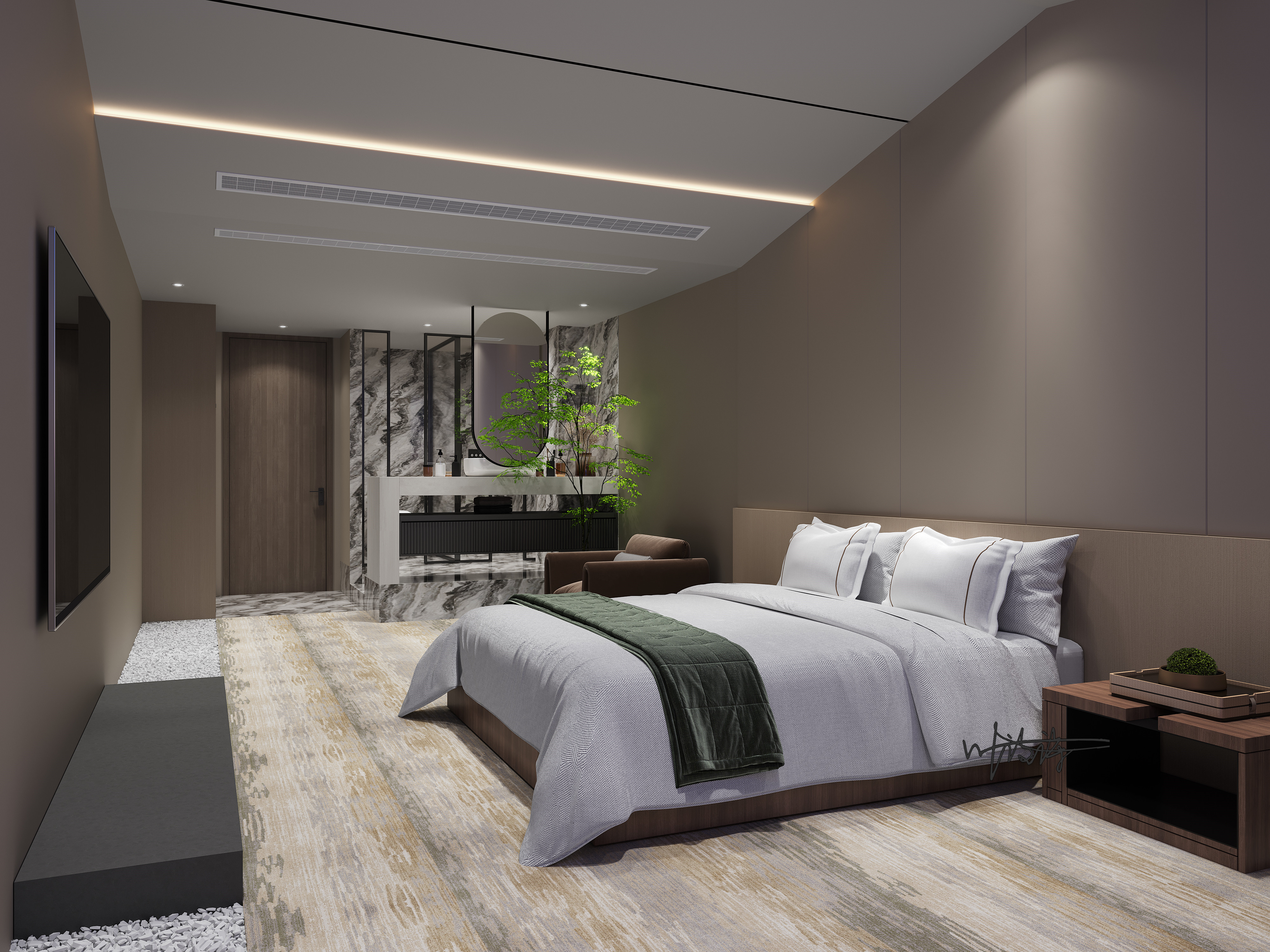 酒店设计|原木酒店客房，演绎简而不凡-6