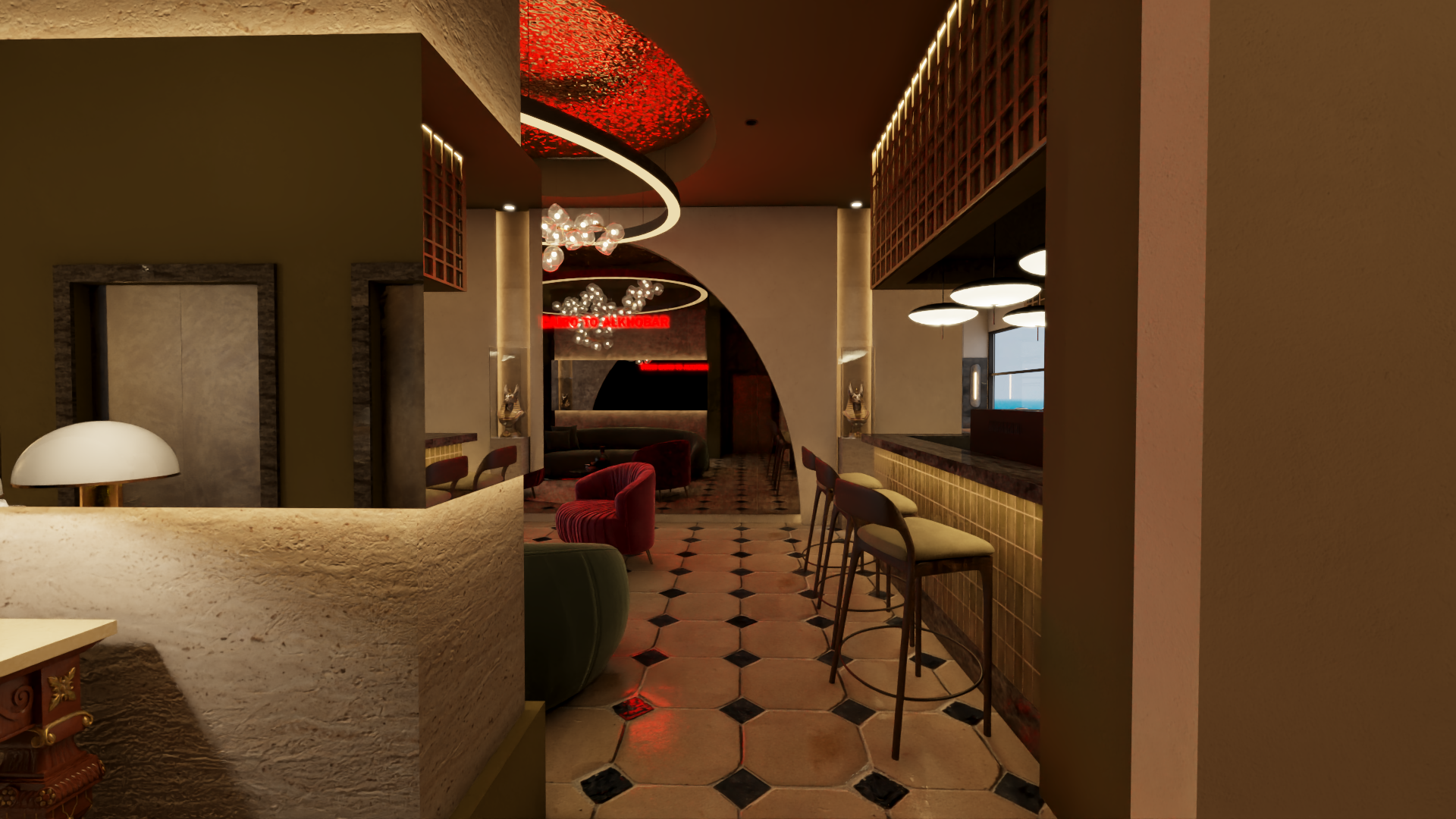 餐厅和水烟休闲室室内设计丨沙特阿拉伯-7