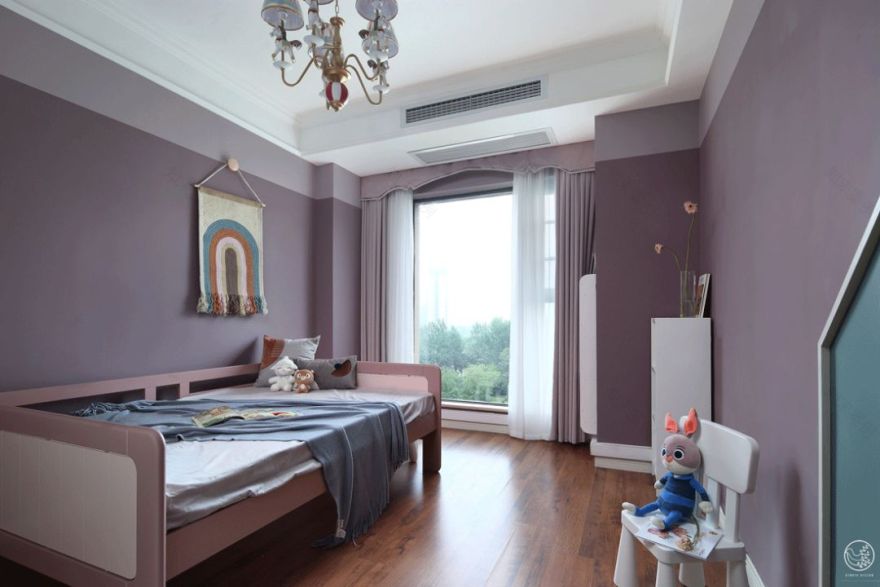 成都高新区现代美式二手房改造 | 温馨阳光,绿意盎然-81