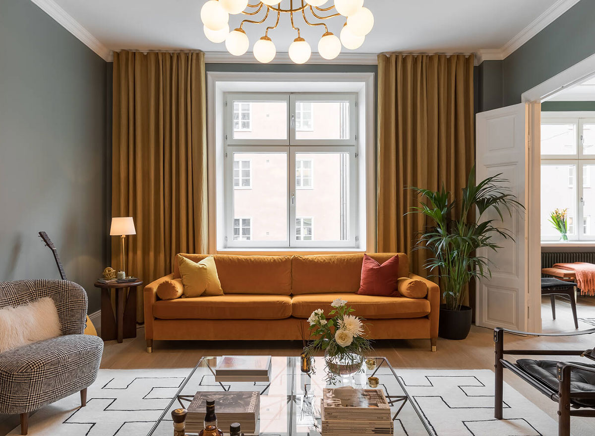 斯德哥尔摩活力橙公寓,复古风情的时尚空间-1