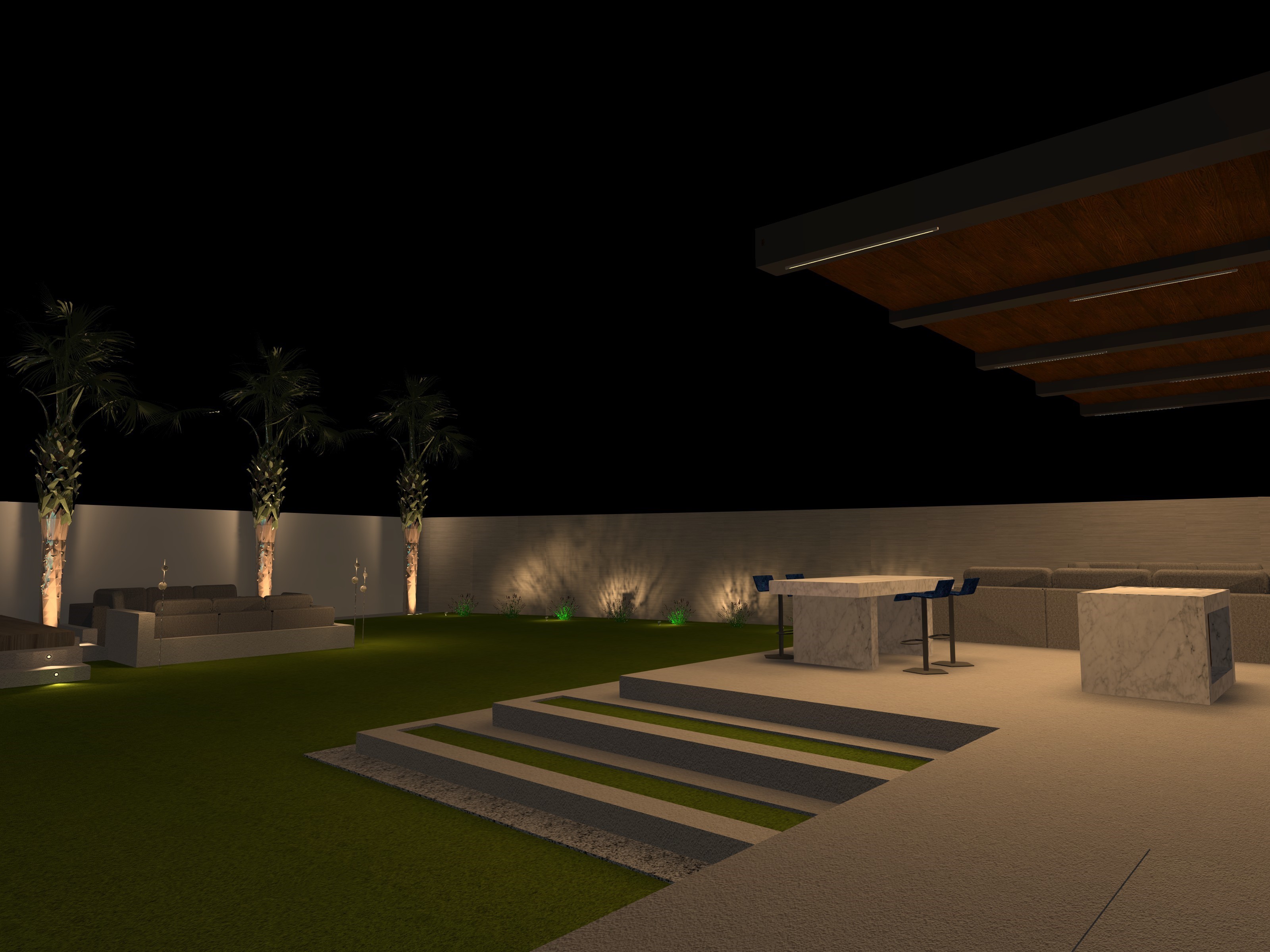 Private Villa Facade & Landscape Lighting design-8