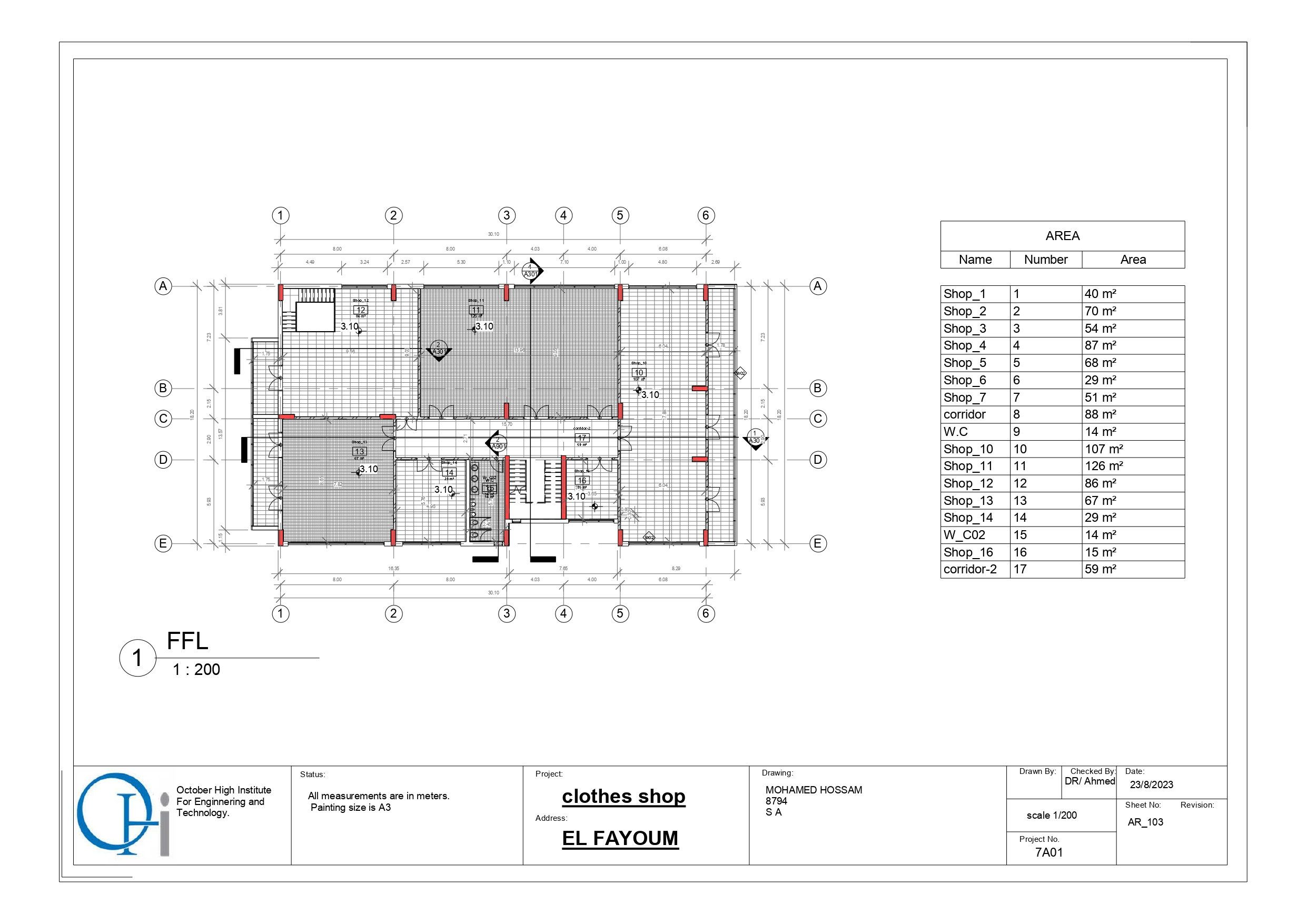 Working drawings (clothes shop)-2