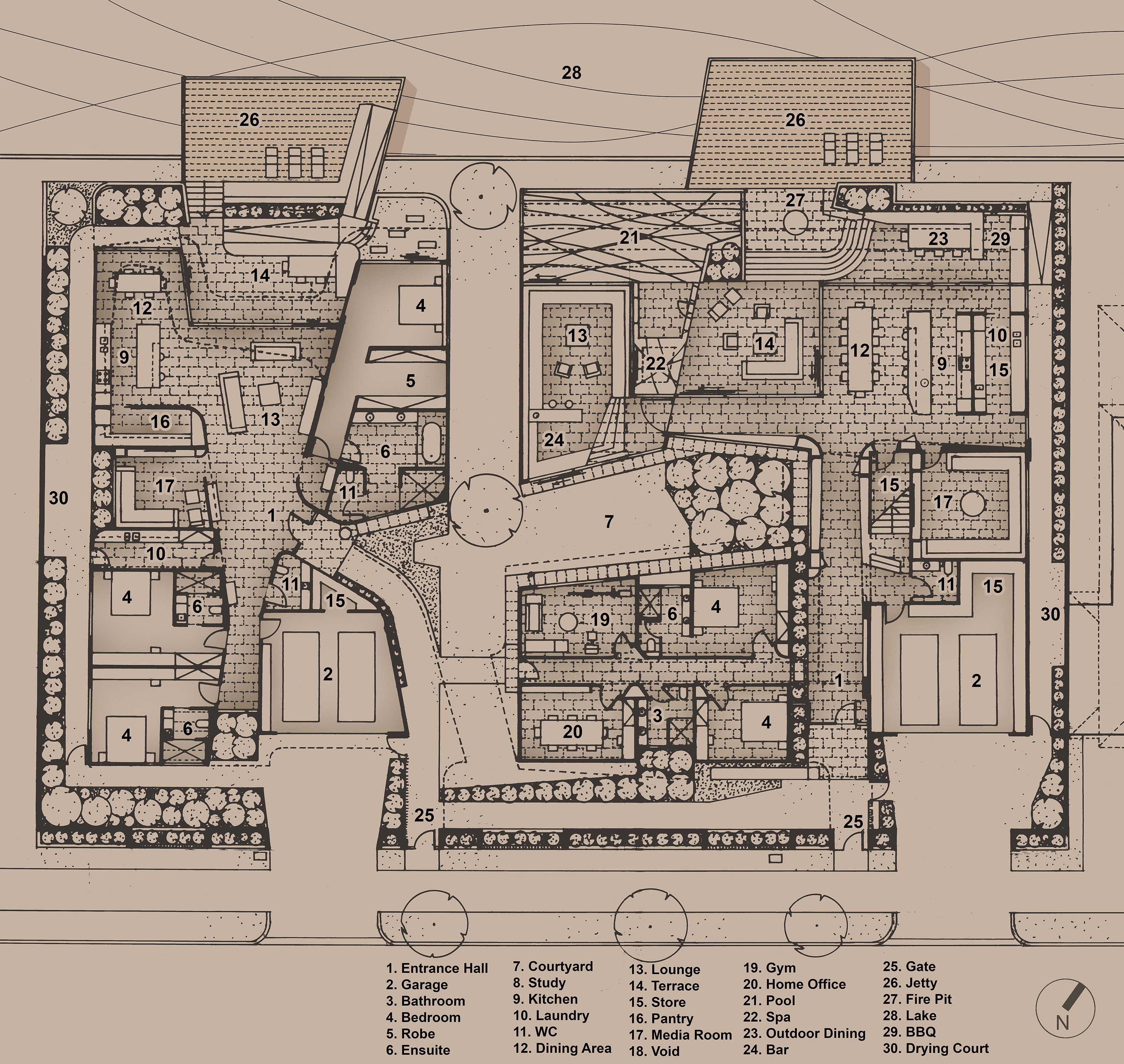 新港别墅丨澳大利亚布里斯班丨Charles Tashima Architecture-20